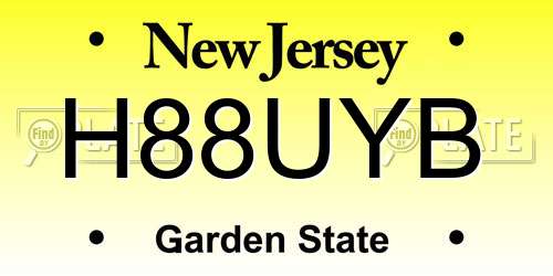 H88UYB New Jersey License Plate