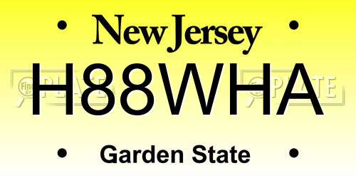 H88WHA New Jersey License Plate