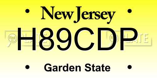 H89CDP New Jersey License Plate
