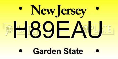H89EAU New Jersey License Plate
