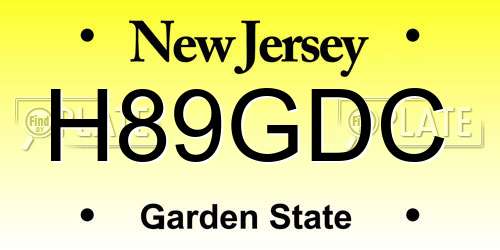 H89GDC New Jersey License Plate