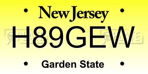 H89GEW New Jersey License Plate