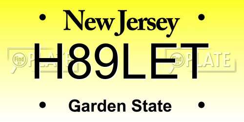 H89LET New Jersey License Plate