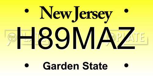 H89MAZ New Jersey License Plate