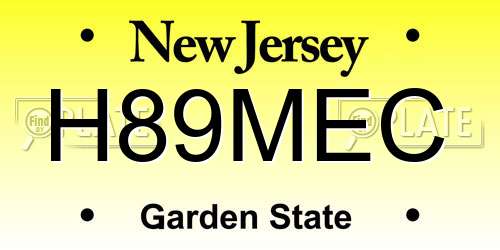 H89MEC New Jersey License Plate