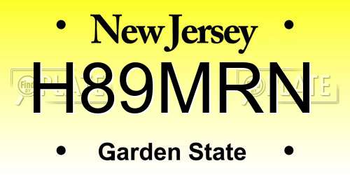 H89MRN New Jersey License Plate