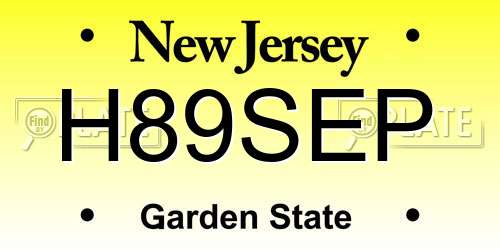 H89SEP New Jersey License Plate