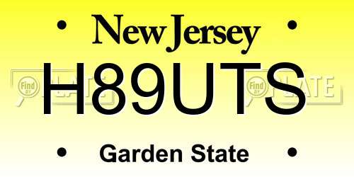 H89UTS New Jersey License Plate