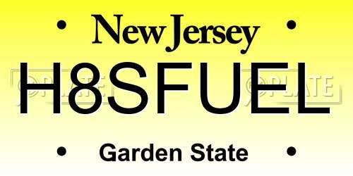 H8SFUEL New Jersey License Plate