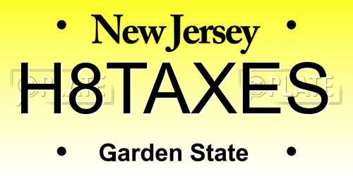 H8TAXES New Jersey License Plate