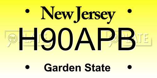 H90APB New Jersey License Plate