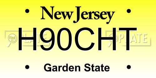 H90CHT New Jersey License Plate