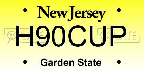 H90CUP New Jersey License Plate