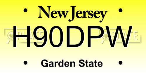 H90DPW New Jersey License Plate