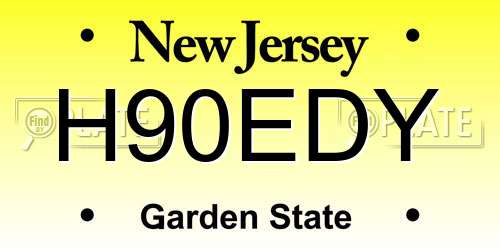 H90EDY New Jersey License Plate