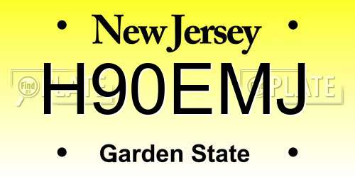 H90EMJ New Jersey License Plate