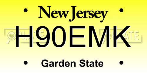 H90EMK New Jersey License Plate