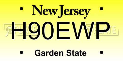 H90EWP New Jersey License Plate