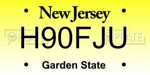 H90FJU New Jersey License Plate