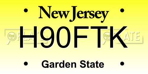 H90FTK New Jersey License Plate