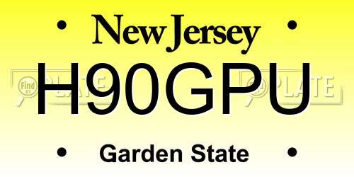 H90GPU New Jersey License Plate