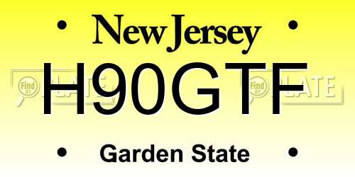 H90GTF New Jersey License Plate