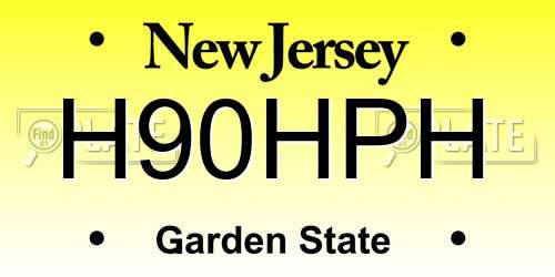 H90HPH New Jersey License Plate
