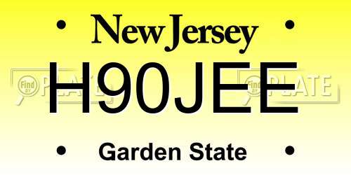 H90JEE New Jersey License Plate