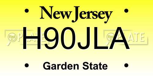 H90JLA New Jersey License Plate