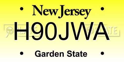 H90JWA New Jersey License Plate