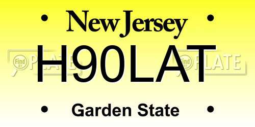 H90LAT New Jersey License Plate