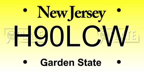 H90LCW New Jersey License Plate
