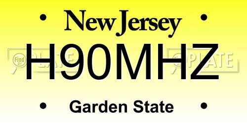 H90MHZ New Jersey License Plate