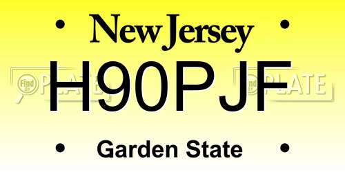 H90PJF New Jersey License Plate