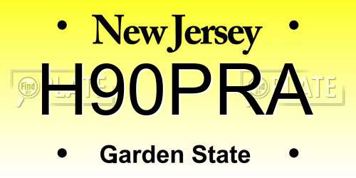 H90PRA New Jersey License Plate