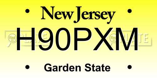 H90PXM New Jersey License Plate