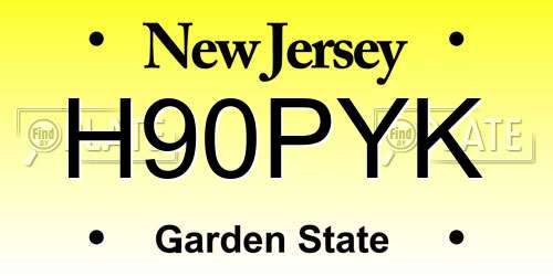 H90PYK New Jersey License Plate