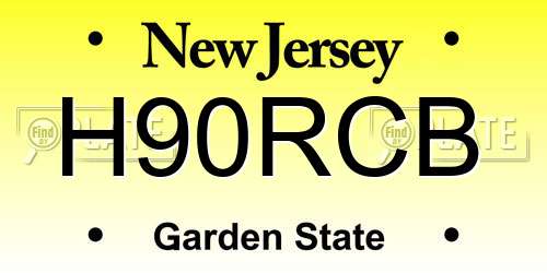 H90RCB New Jersey License Plate
