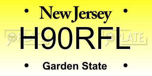 H90RFL New Jersey License Plate