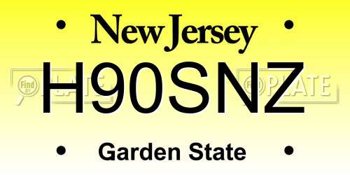 H90SNZ New Jersey License Plate