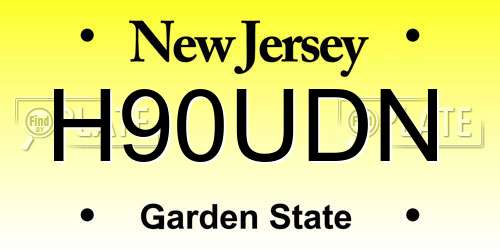 H90UDN New Jersey License Plate