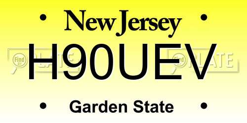 H90UEV New Jersey License Plate