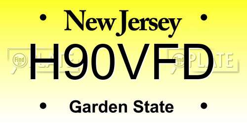 H90VFD New Jersey License Plate