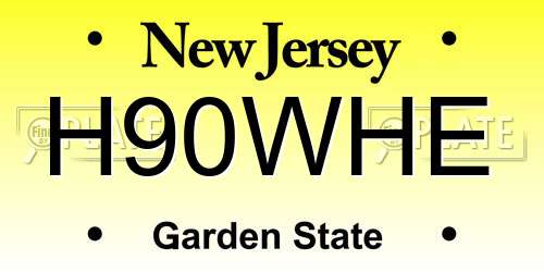 H90WHE New Jersey License Plate