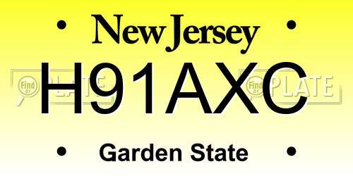 H91AXC New Jersey License Plate