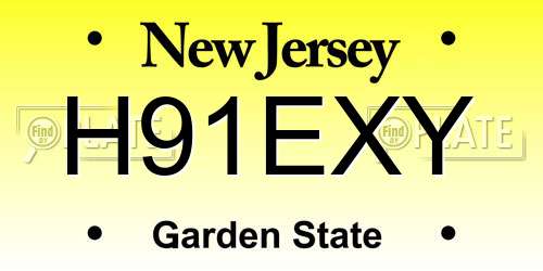 H91EXY New Jersey License Plate