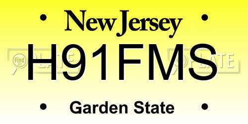 H91FMS New Jersey License Plate
