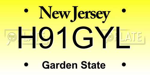H91GYL New Jersey License Plate