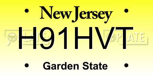 H91HVT New Jersey License Plate