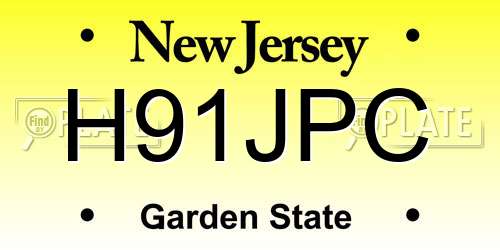 H91JPC New Jersey License Plate